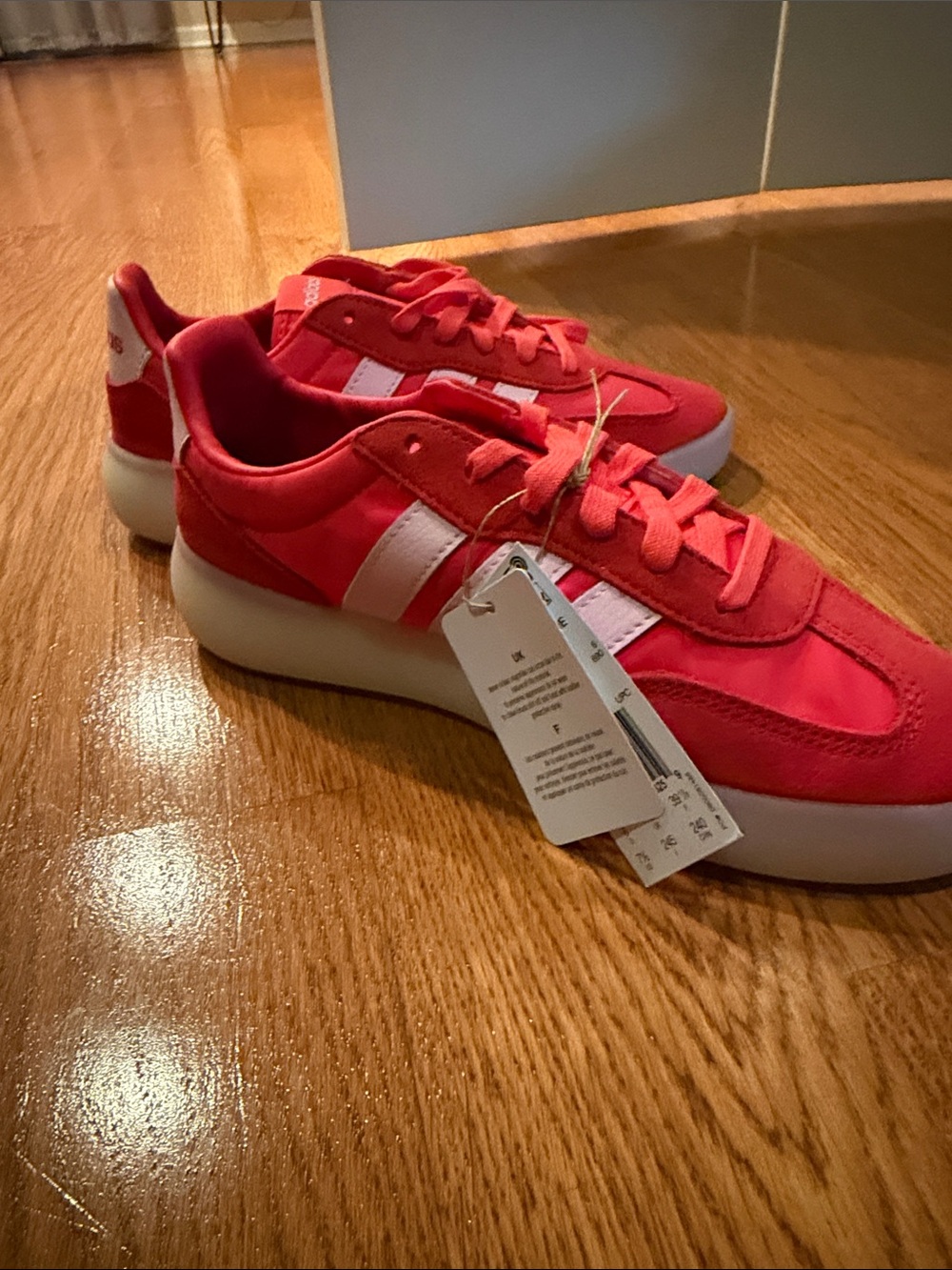 adidas Red and White Women's Retro-Style Sneakers